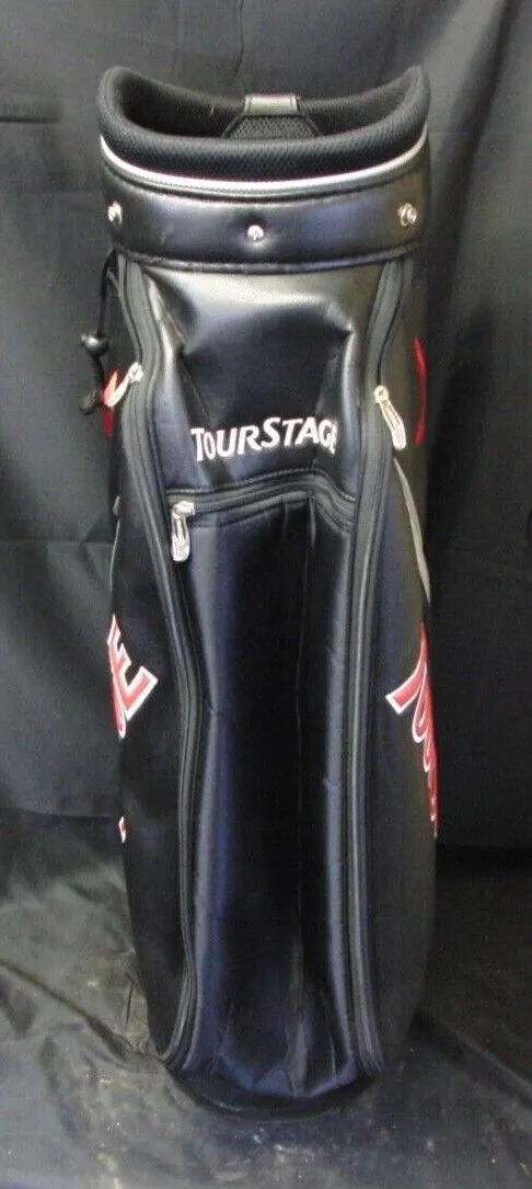 5 Division Bridgestone TourStage Black Red Dark Blue Cart Trolley Golf Clubs Bag - Image 3