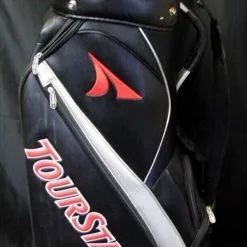 5 Division Bridgestone TourStage Black Red Dark Blue Cart Trolley Golf Clubs Bag