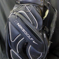 6 Division Nike Black Silver Tour Cart Trolley Golf Bag
