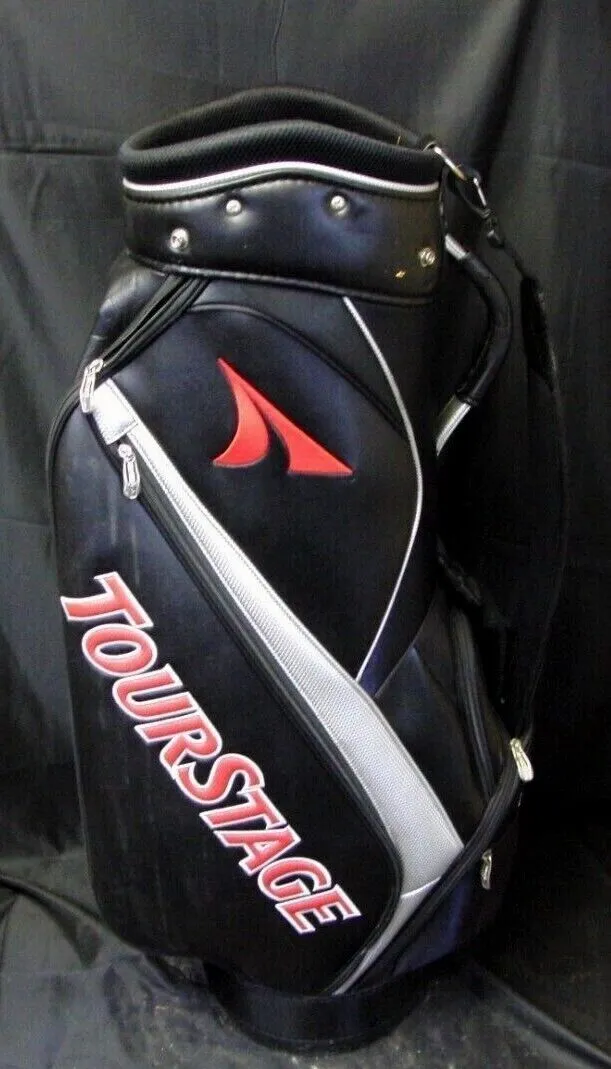 5 Division Bridgestone TourStage Black Red Dark Blue Cart Trolley Golf Clubs Bag - Image 7