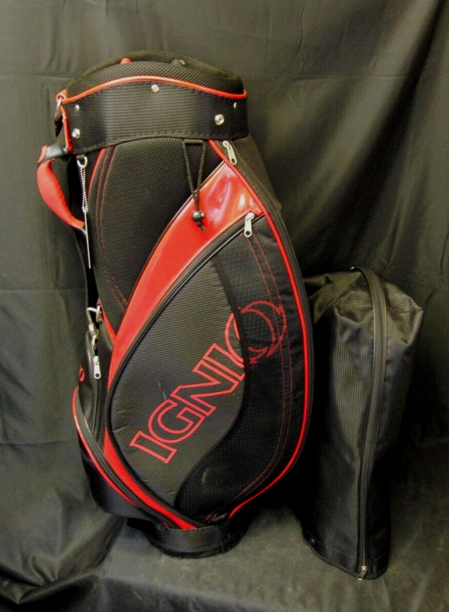 Japanese 5 Division Ignio Black & Red Tour Trolley Cart Golf Bag - Image 6