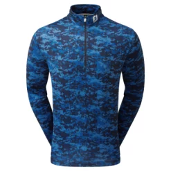 FootJoy Cloud Camo Print Chill Out Pullover - Navy