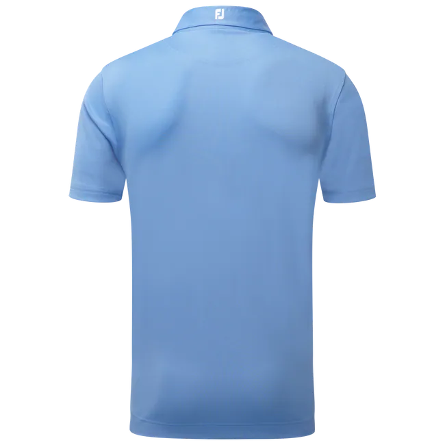 FootJoy Stretch Pique Solid Colour Athletic Fit Golf Shirt - Ocean - Image 2