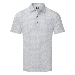 FootJoy Digital Camo FJ Print Lisle Golf Polo Shirt - Grey