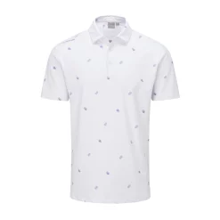 Ping Two Tone Golf Polo Shirt - White/Cool Lilac