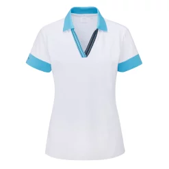 Ping Ladies Sadie Polo Shirt -White/Laguna