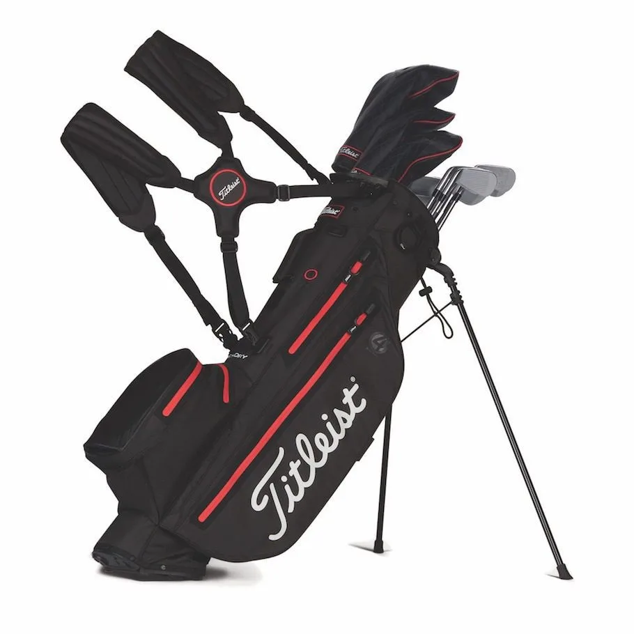 Titleist Players 4 StaDry Stand Bag 2021 - Black/Black/Red - Image 2