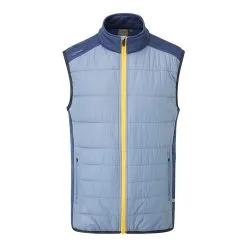 PING Mens Dover Thermal Golf Vest - Greystone/Oxford Blue