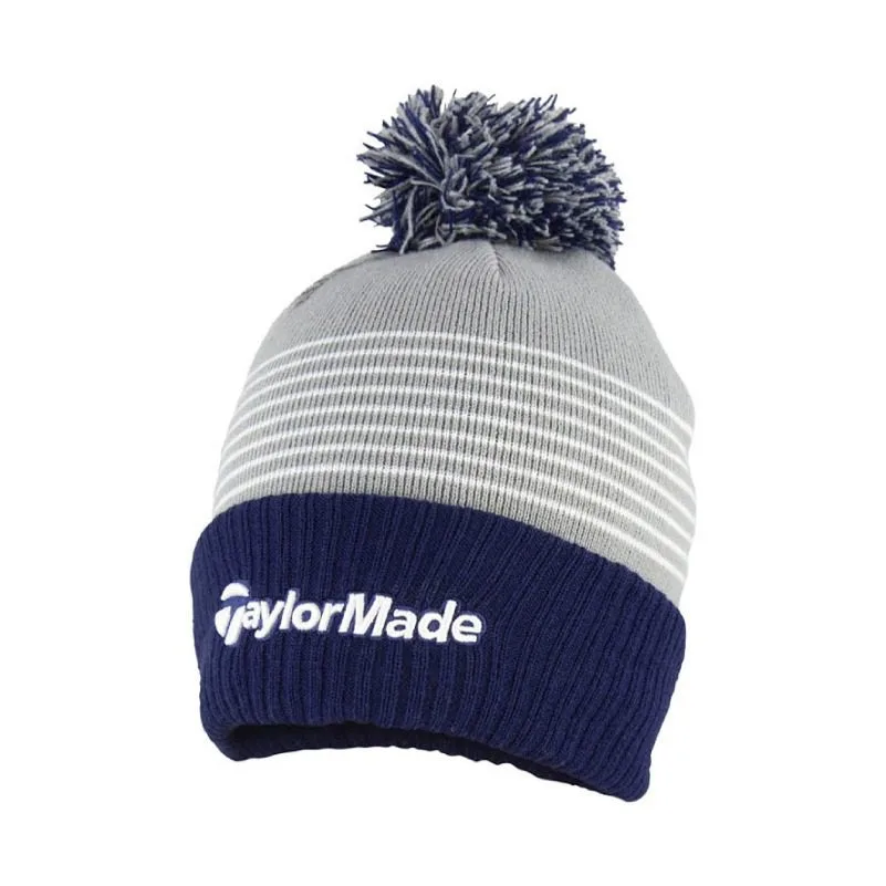 TaylorMade Bobble Beanie - Grey/Navy/White